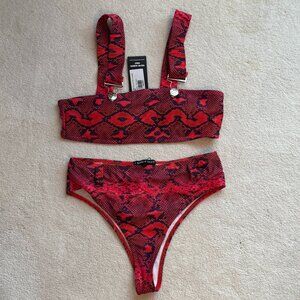 Red Snakeskin Bikini